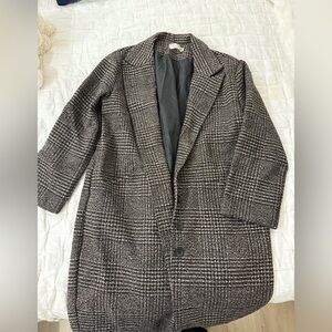 Black and White Plaid Coat